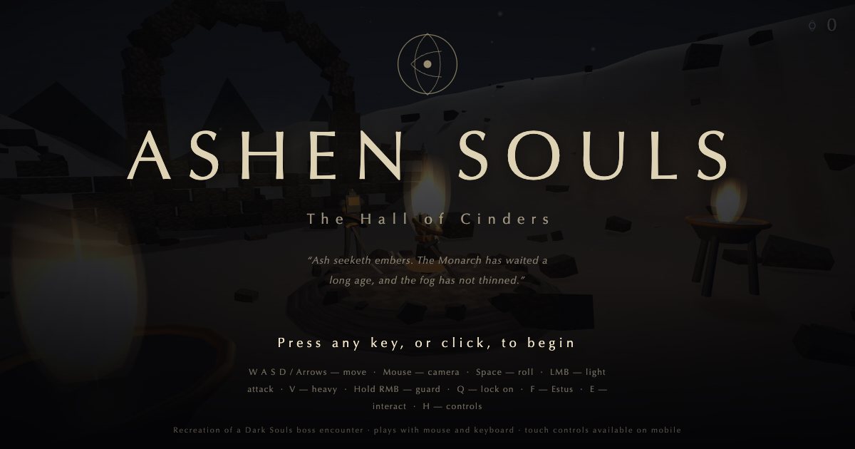Screenshot of the Ashen Souls demo