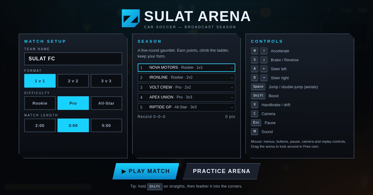 Screenshot of the Car Soccer demo