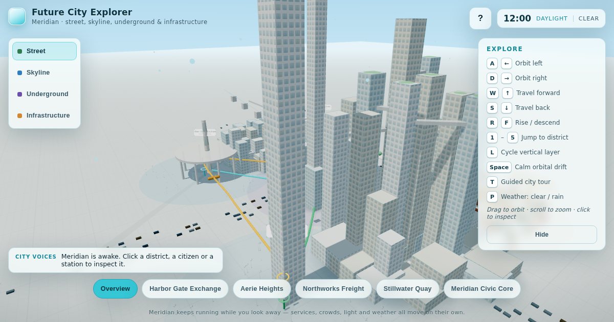 Screenshot of the Future City Explorer demo