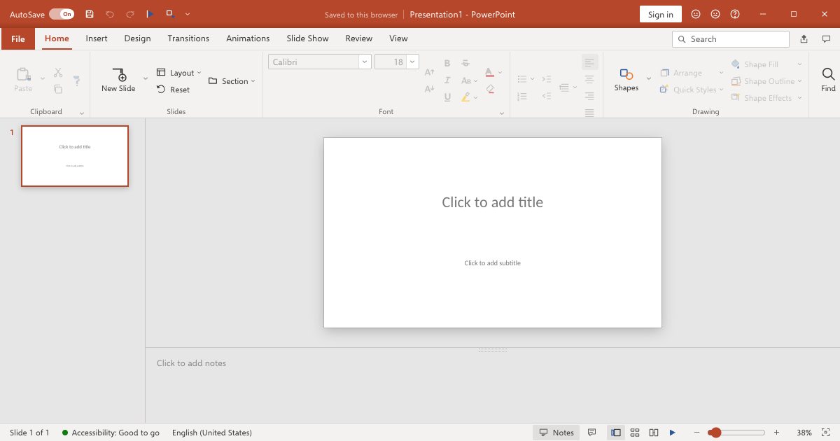Screenshot of the Powerpoint demo